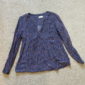 Lucky Brand Blue Paisley Blouse